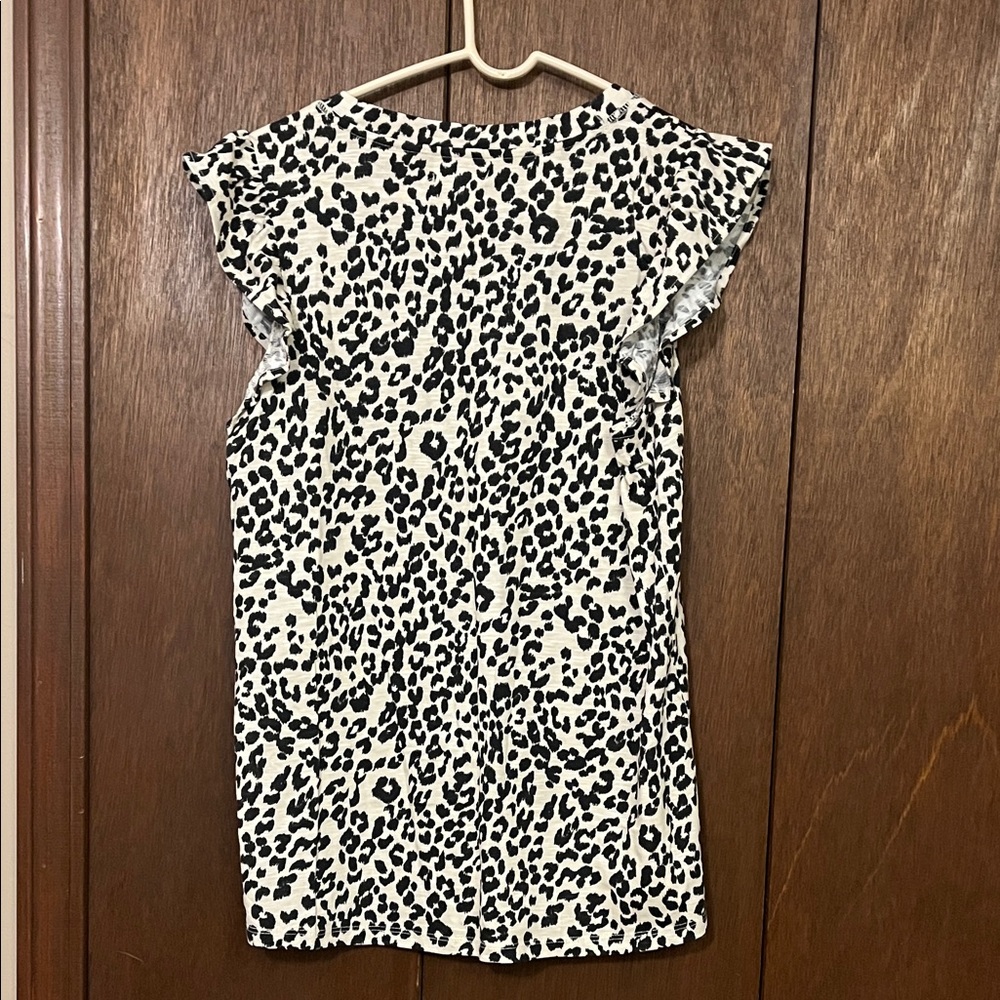 Maurices Black and White Animal Print Blouse - Picture 7 of 8